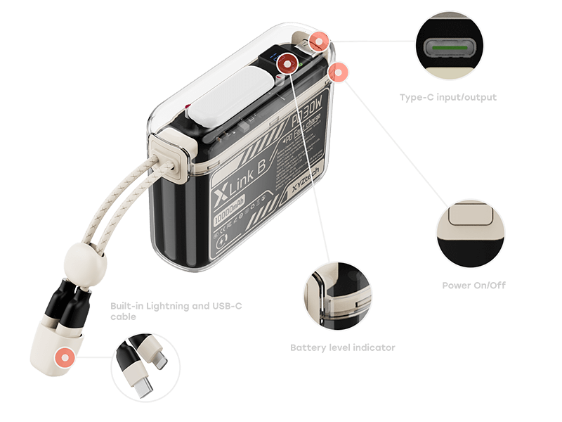 XYZtech X Link B Power Bank - 10000mAh - Cream