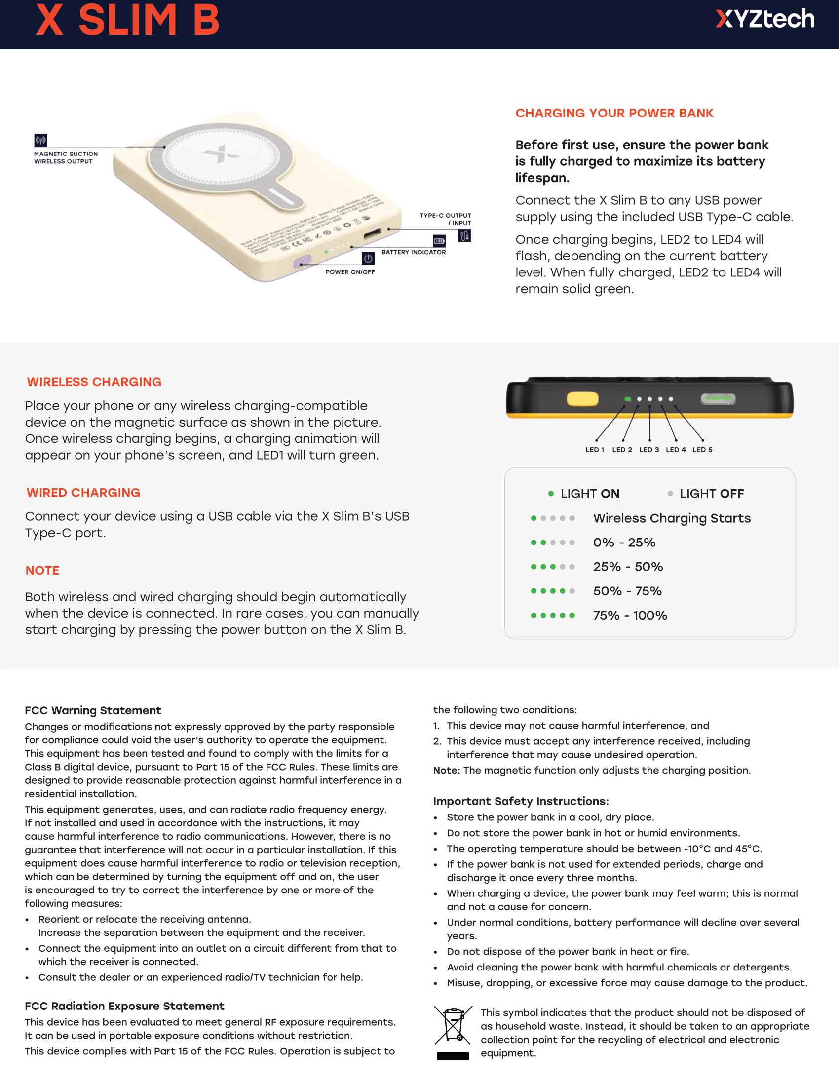 XYZtech X Slim B Wireless Power Bank - 5000mAh