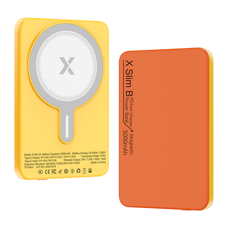 XYZtech X Slim B Wireless Power Bank - 5000mAh - Orange/Yellow