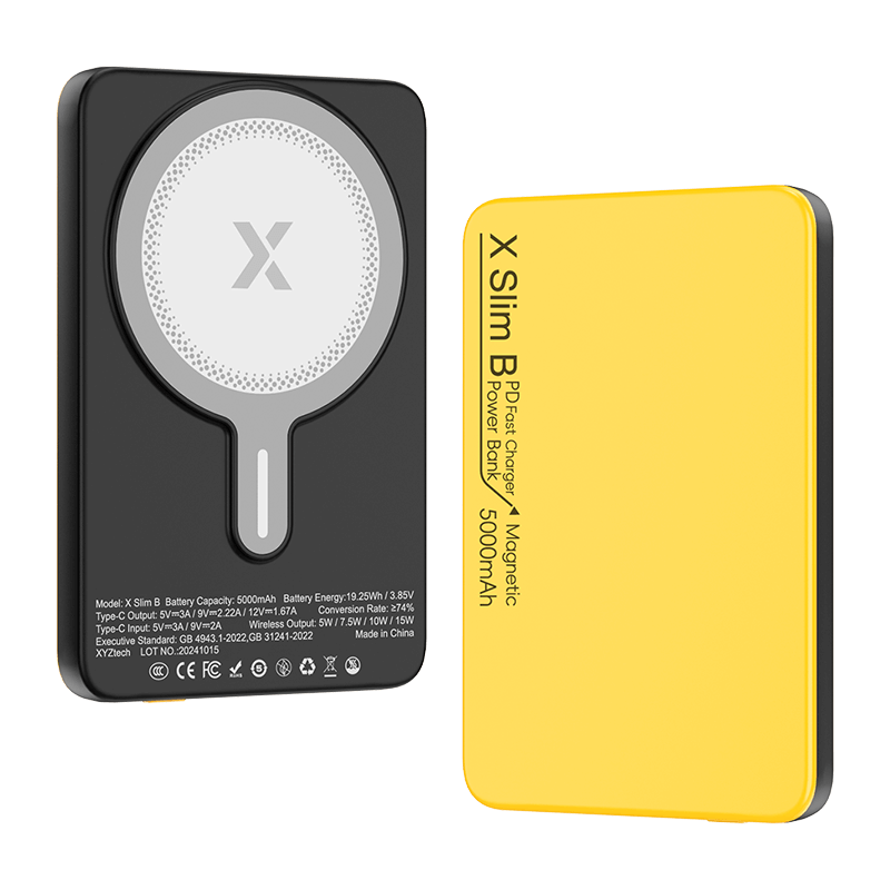 XYZtech X Slim B Wireless Power Bank - 5000mAh - Yellow/Black