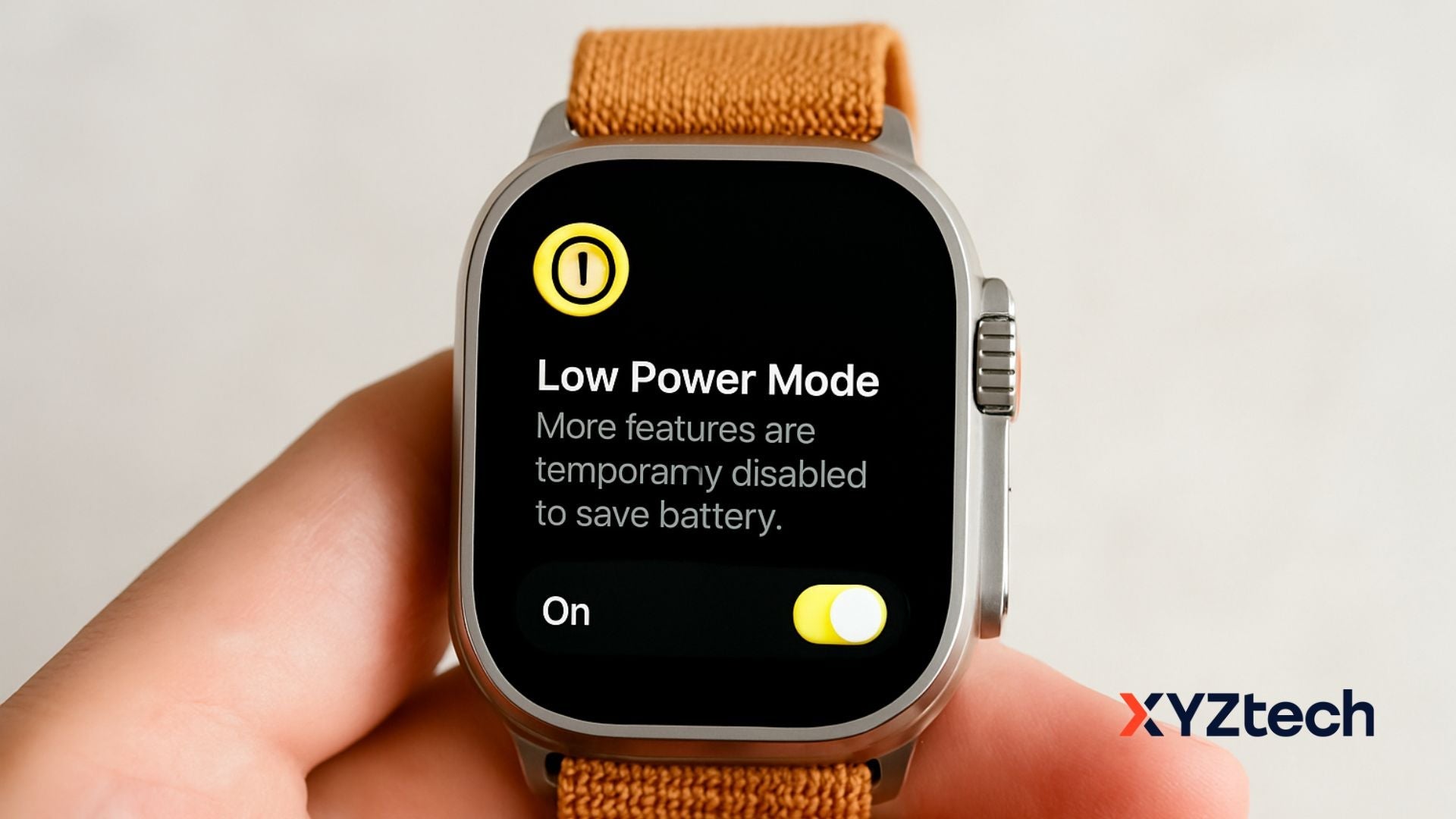 Apple Watch showing its on Low Power Mode.