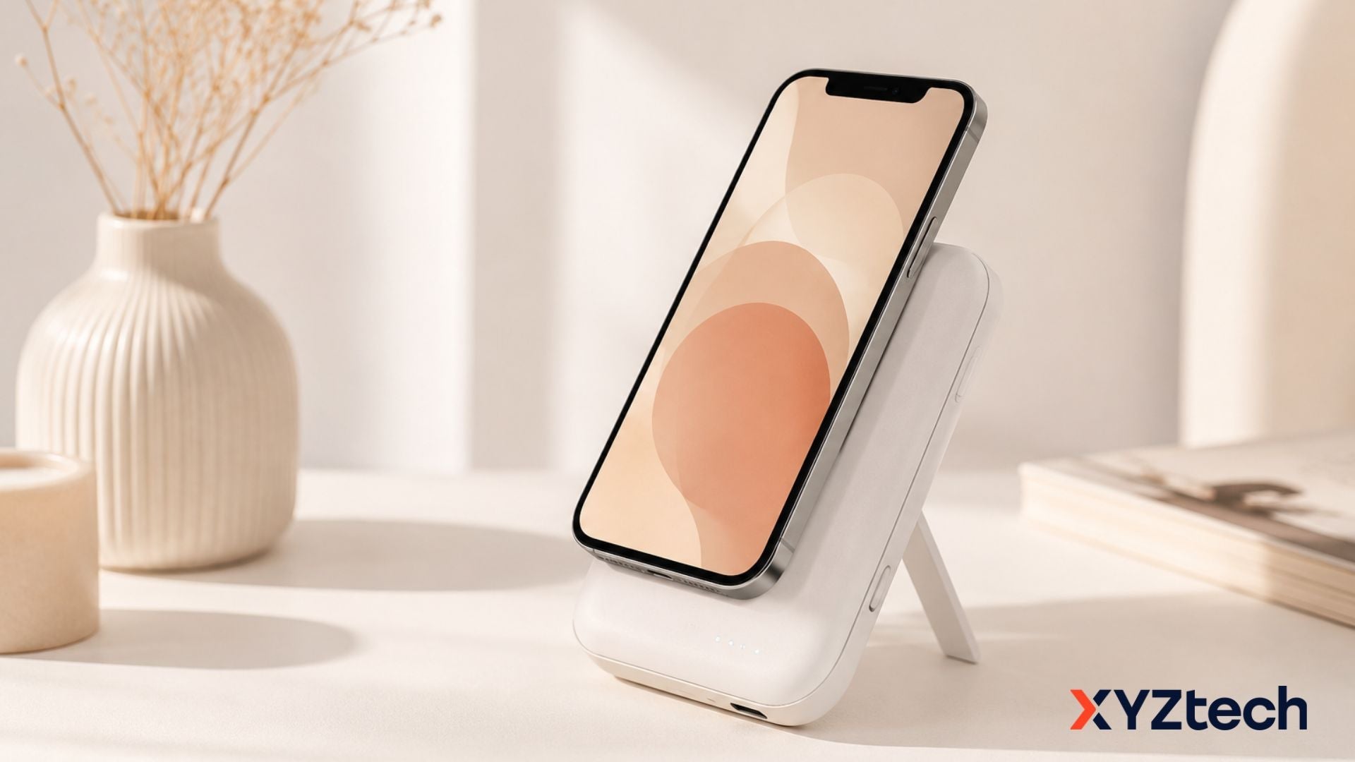 Power Bank With Stand Charging a Phone