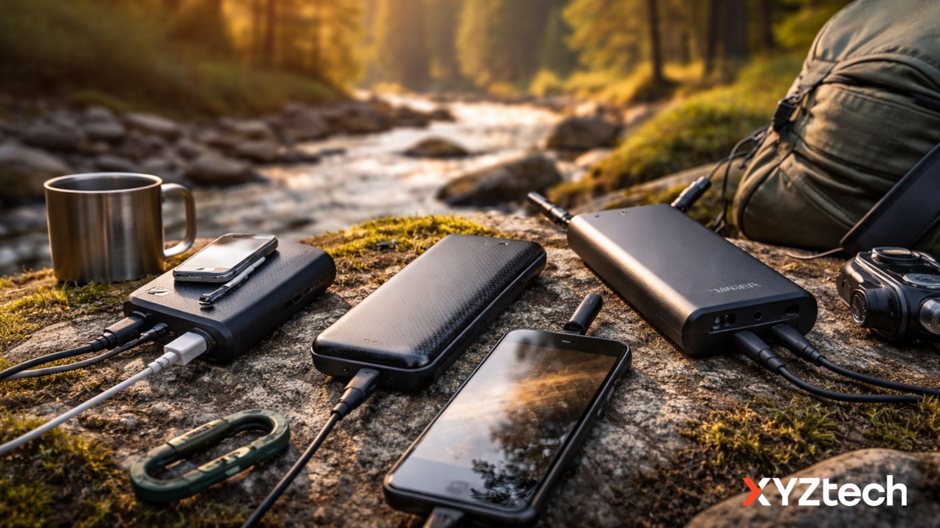 Outdoor power banks and phones