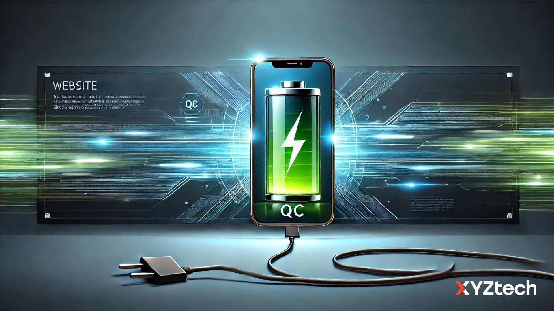 A Phone and A Qualcomm Quick Charge Charger.