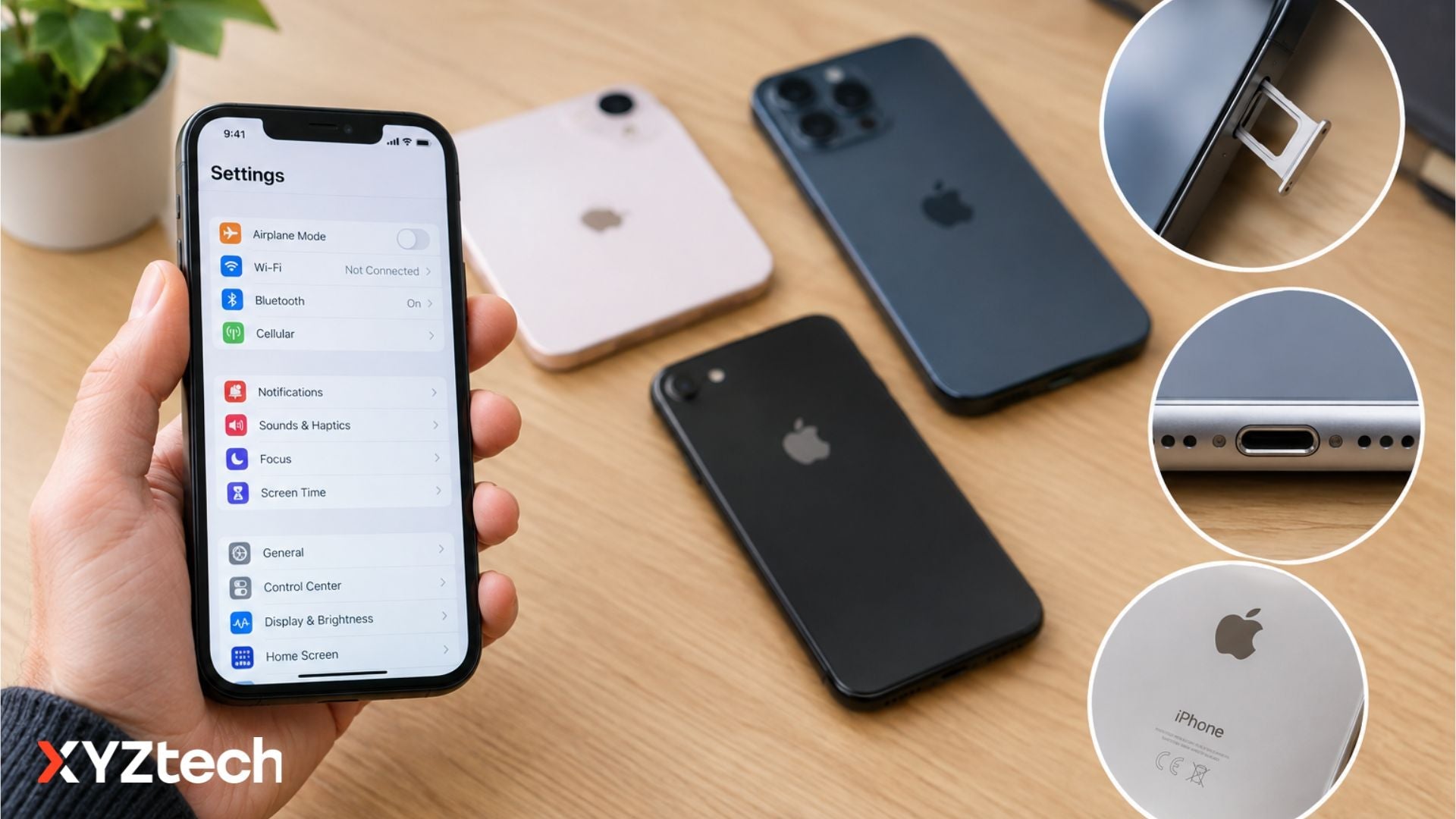 iPhone in Hand Checking Which Model it is Without Turning It On Using Sim Tray, Back of the iPhone, Charging Port