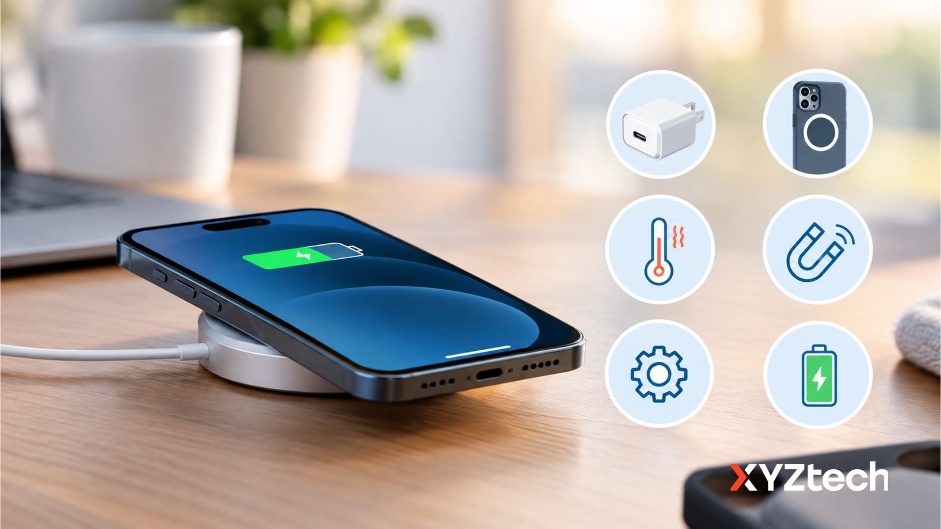 MagSafe Slow Charging iPhone on Desk