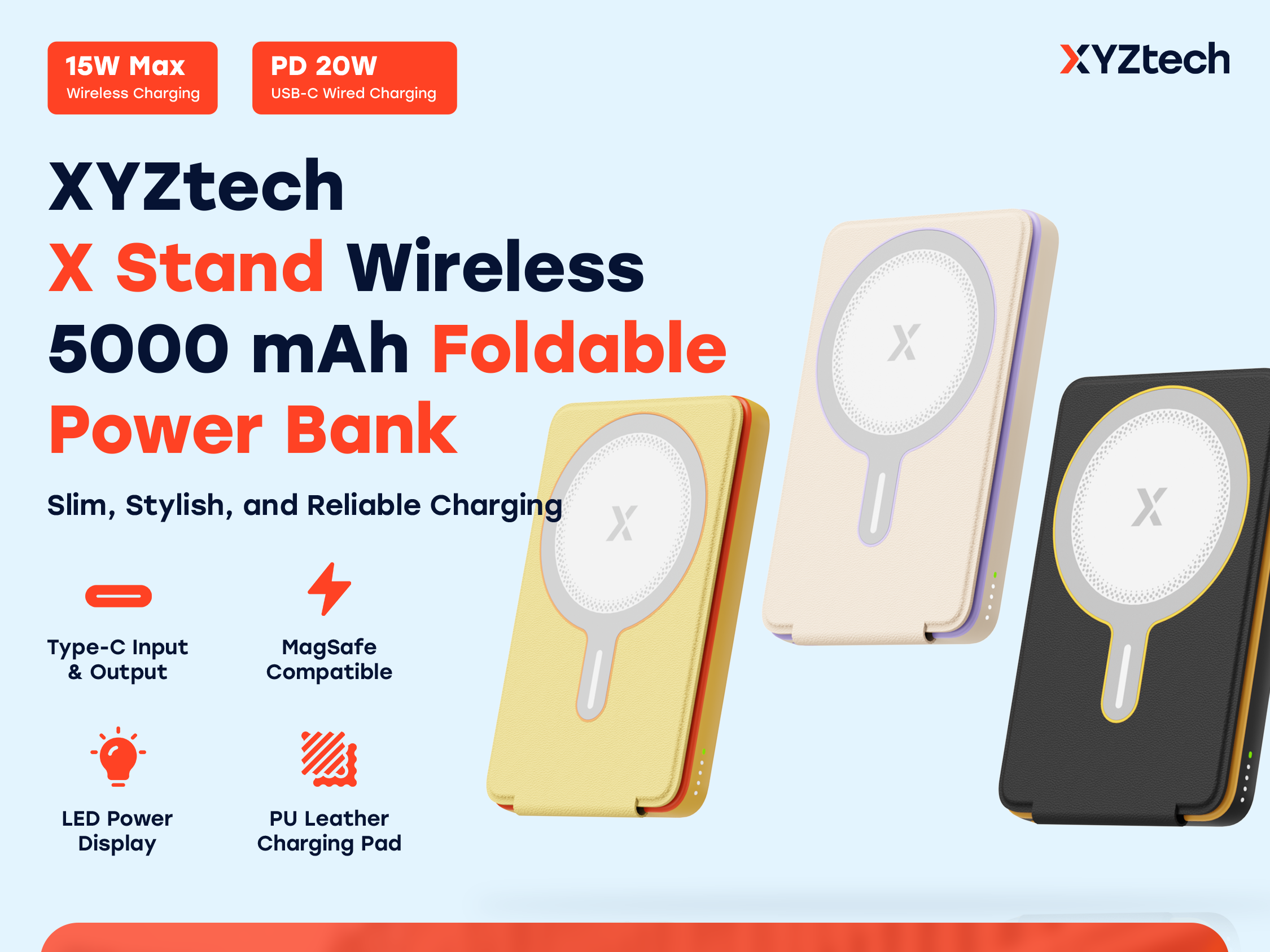XYZtech X Stand Wireless Power Bank - 5000mAh