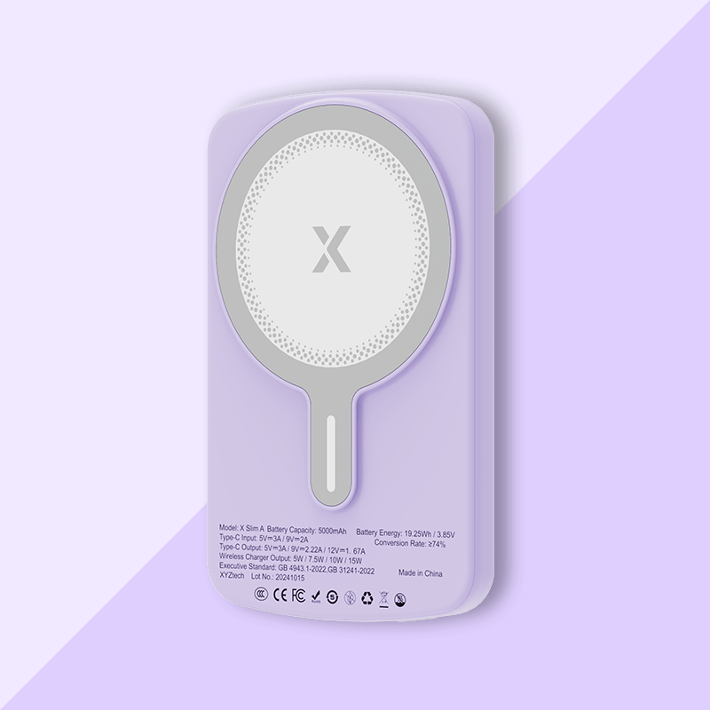 XYZtech X Slim A Wireless Power Bank - Lavender