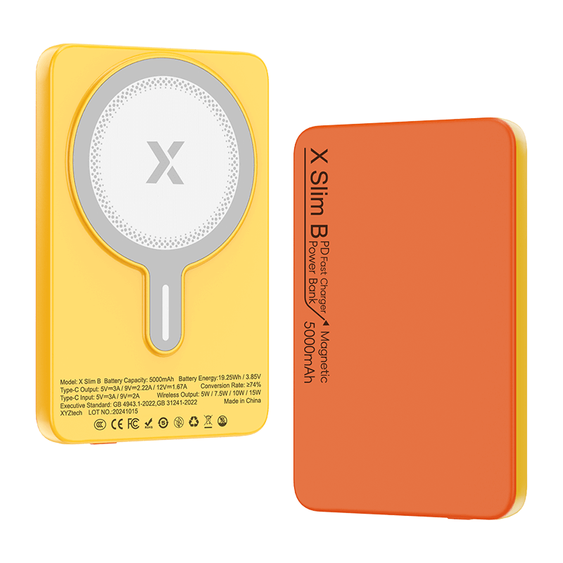 XYZtech X Slim B Wireless Power Bank - Orange/Yellow